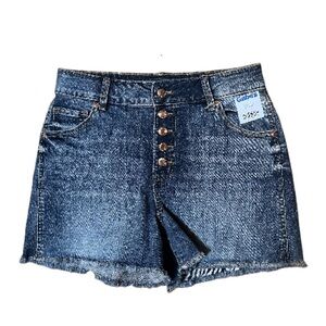 NWT M jeans by Maurices High Rise Women's Blue Denim Button Fly Shorts S…